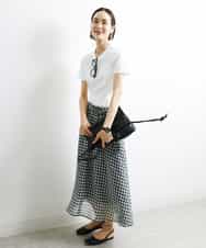 FMKJS40120 MICHEL KLEIN(ミッシェルクラン) [YURI KOBAYASHIコラボ]コットンスムースロゴTシャツ ホワイト(90)