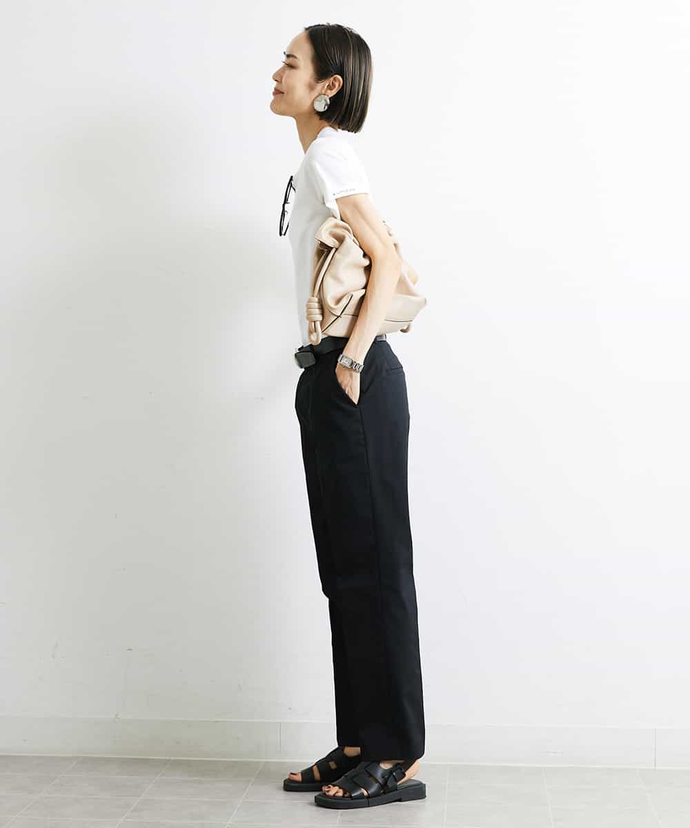 FMKJS40120 MICHEL KLEIN(ミッシェルクラン) [YURI KOBAYASHIコラボ]コットンスムースロゴTシャツ ホワイト(90)