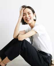 FMKJS40120 MICHEL KLEIN(ミッシェルクラン) [YURI KOBAYASHIコラボ]コットンスムースロゴTシャツ ホワイト(90)