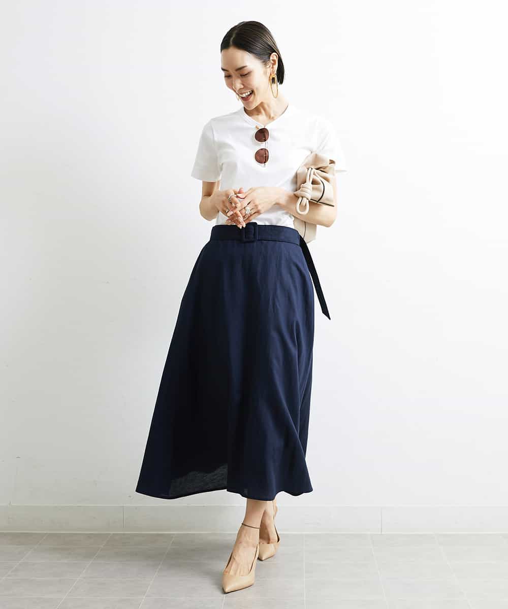 FMKJS40120 MICHEL KLEIN(ミッシェルクラン) [YURI KOBAYASHIコラボ]コットンスムースロゴTシャツ ホワイト(90)