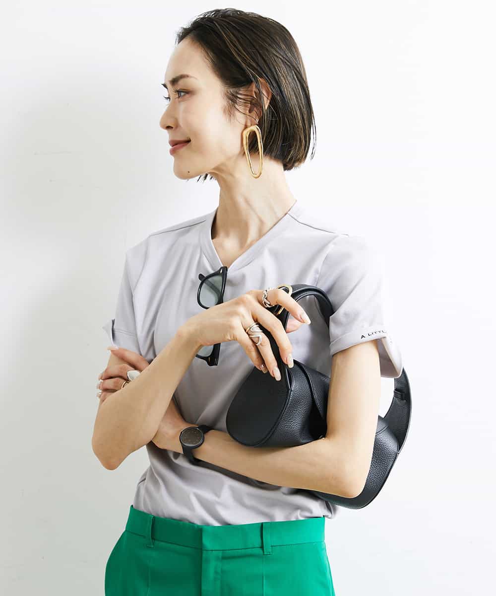 FMKJS40120 MICHEL KLEIN(ミッシェルクラン) [YURI KOBAYASHIコラボ]コットンスムースロゴTシャツ ホワイト(90)