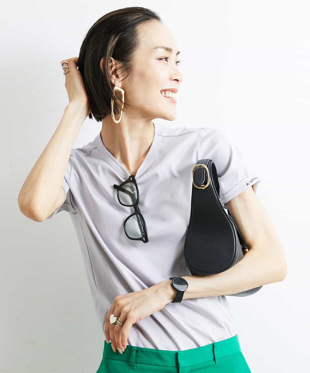FMKJS40120 MICHEL KLEIN(ミッシェルクラン) [YURI KOBAYASHIコラボ]コットンスムースロゴTシャツ ホワイト(90)