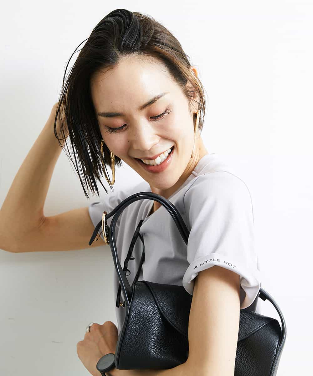 FMKJS40120 MICHEL KLEIN(ミッシェルクラン) [YURI KOBAYASHIコラボ]コットンスムースロゴTシャツ ホワイト(90)
