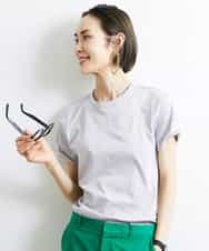 FMKJS40120 MICHEL KLEIN(ミッシェルクラン) [YURI KOBAYASHIコラボ]コットンスムースロゴTシャツ ホワイト(90)