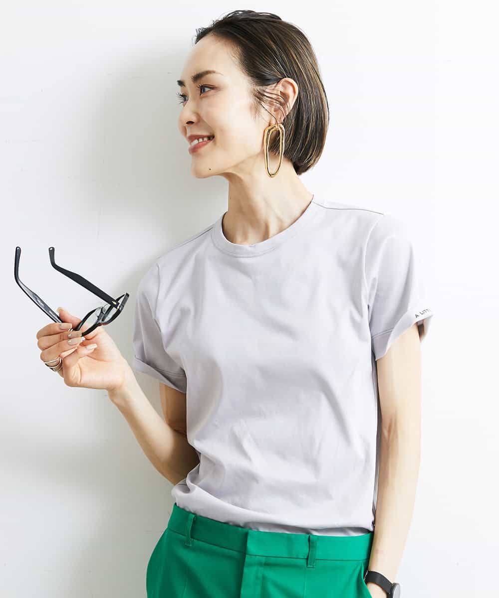 FMKJS40120 MICHEL KLEIN(ミッシェルクラン) [YURI KOBAYASHIコラボ]コットンスムースロゴTシャツ ホワイト(90)