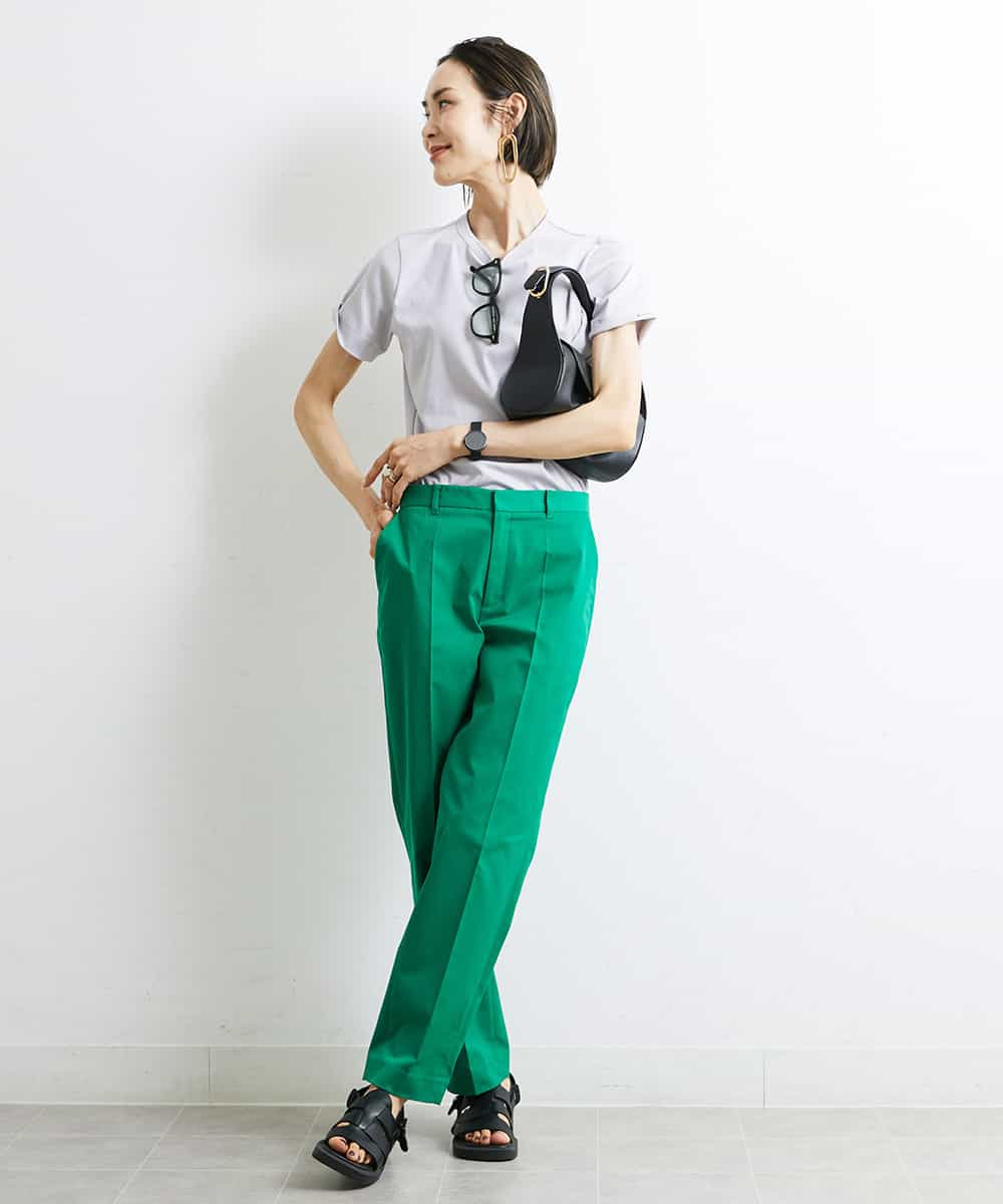 FMKJS40120 MICHEL KLEIN(ミッシェルクラン) [YURI KOBAYASHIコラボ]コットンスムースロゴTシャツ ホワイト(90)