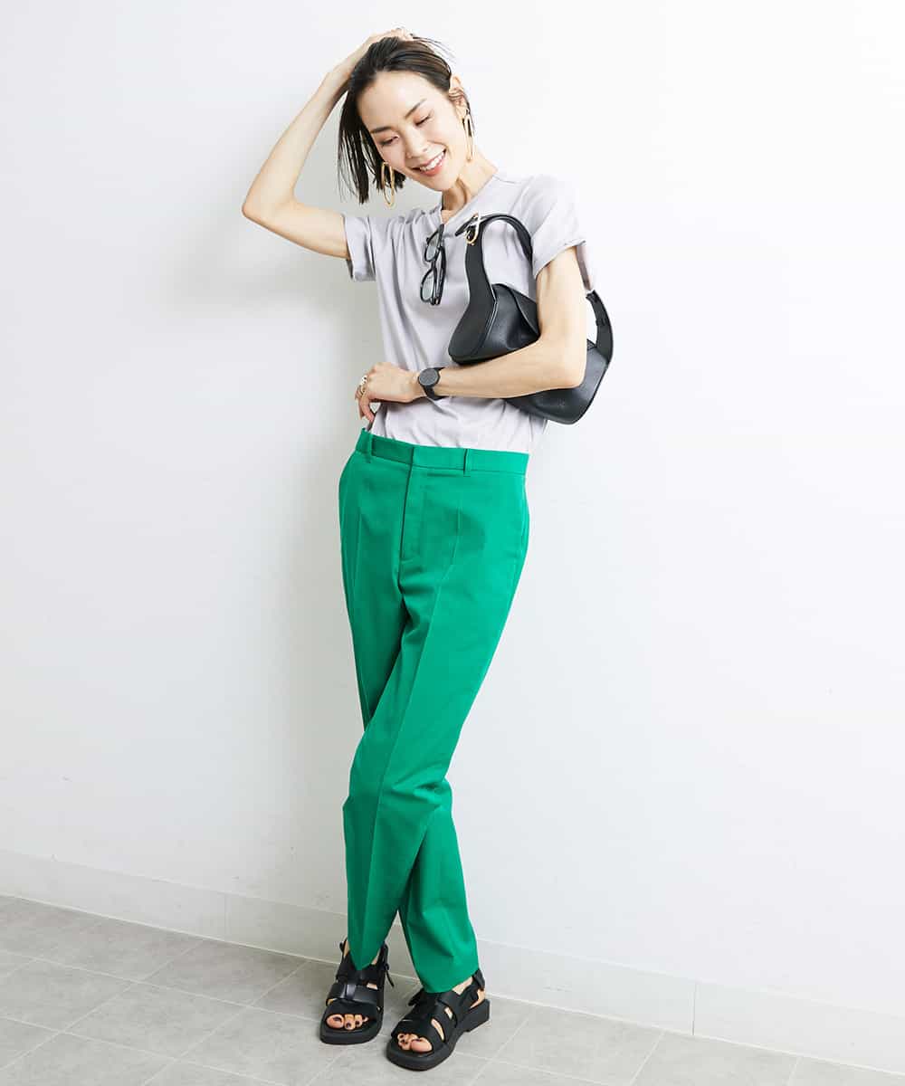 FMKJS40120 MICHEL KLEIN(ミッシェルクラン) [YURI KOBAYASHIコラボ]コットンスムースロゴTシャツ ホワイト(90)