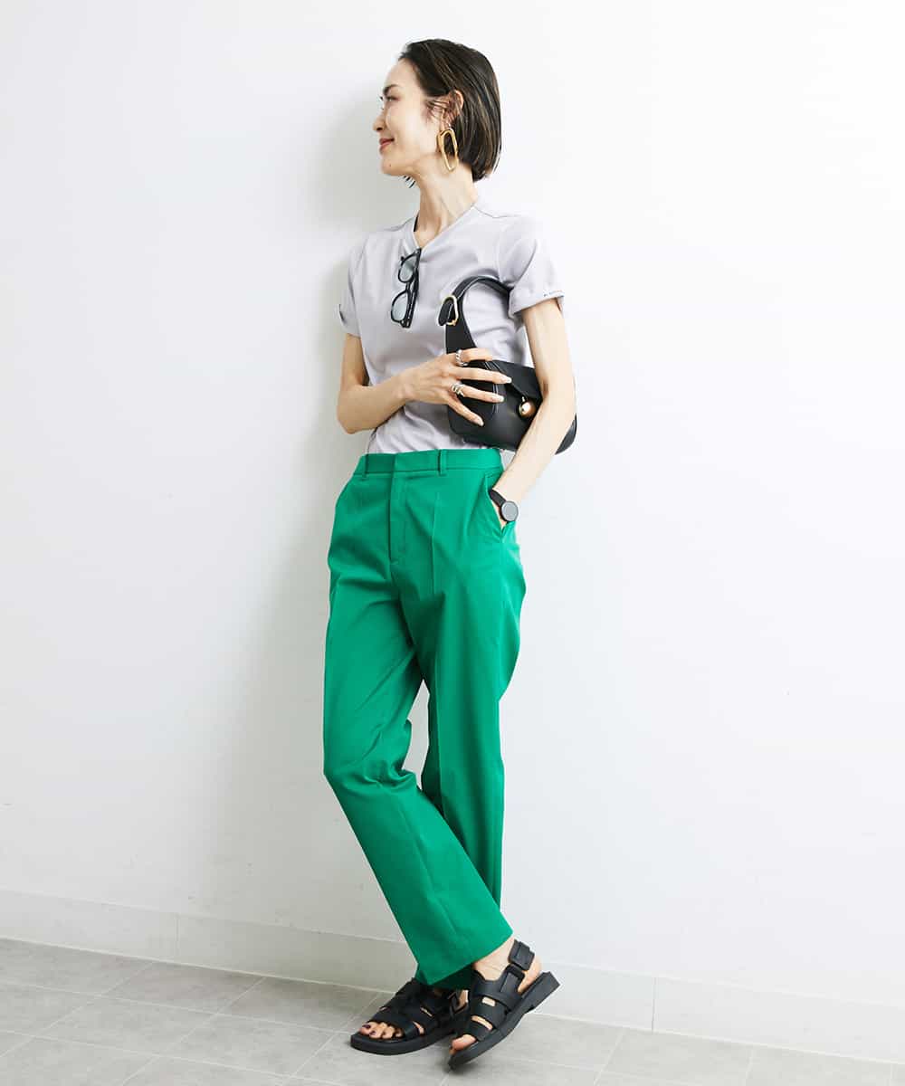 FMKJS40120 MICHEL KLEIN(ミッシェルクラン) [YURI KOBAYASHIコラボ]コットンスムースロゴTシャツ ホワイト(90)