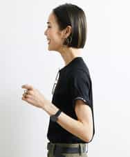 FMKJS40120 MICHEL KLEIN(ミッシェルクラン) [YURI KOBAYASHIコラボ]コットンスムースロゴTシャツ ホワイト(90)