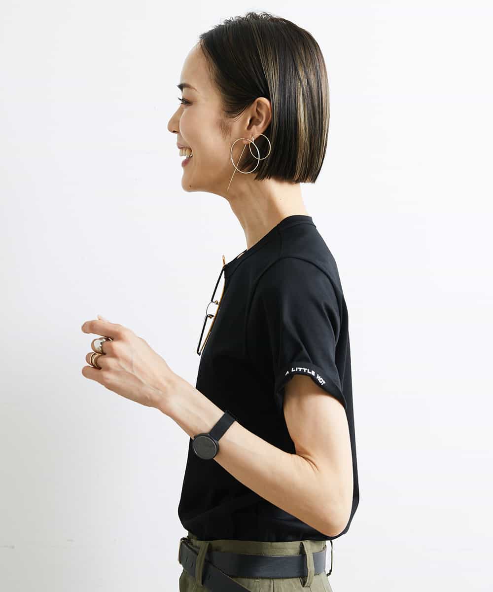 FMKJS40120 MICHEL KLEIN(ミッシェルクラン) [YURI KOBAYASHIコラボ]コットンスムースロゴTシャツ ホワイト(90)