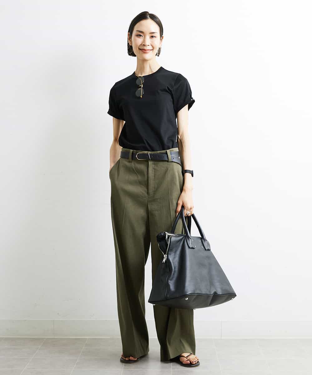 FMKJS40120 MICHEL KLEIN(ミッシェルクラン) [YURI KOBAYASHIコラボ]コットンスムースロゴTシャツ ホワイト(90)