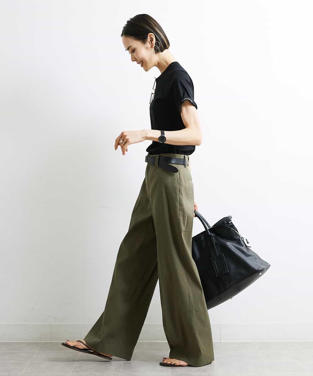 FMKJS40120 MICHEL KLEIN(ミッシェルクラン) [YURI KOBAYASHIコラボ]コットンスムースロゴTシャツ ホワイト(90)