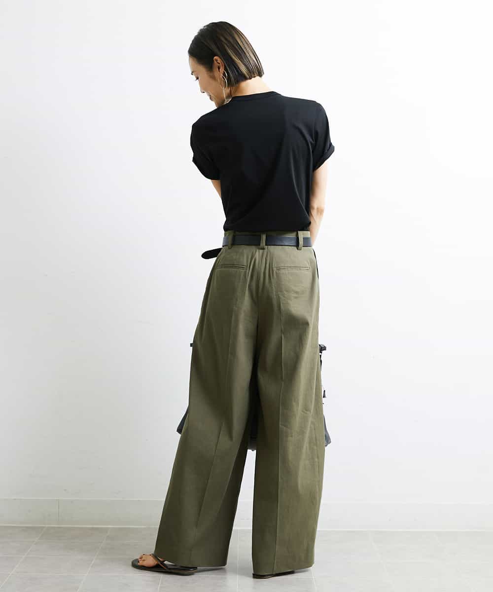 FMKJS40120 MICHEL KLEIN(ミッシェルクラン) [YURI KOBAYASHIコラボ]コットンスムースロゴTシャツ ホワイト(90)