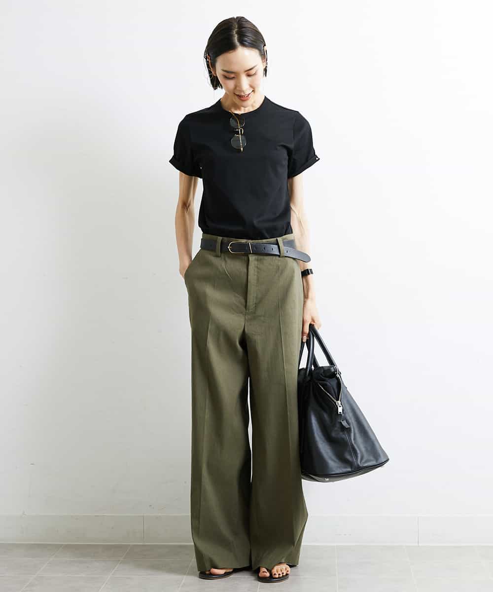 FMKJS40120 MICHEL KLEIN(ミッシェルクラン) [YURI KOBAYASHIコラボ]コットンスムースロゴTシャツ ホワイト(90)