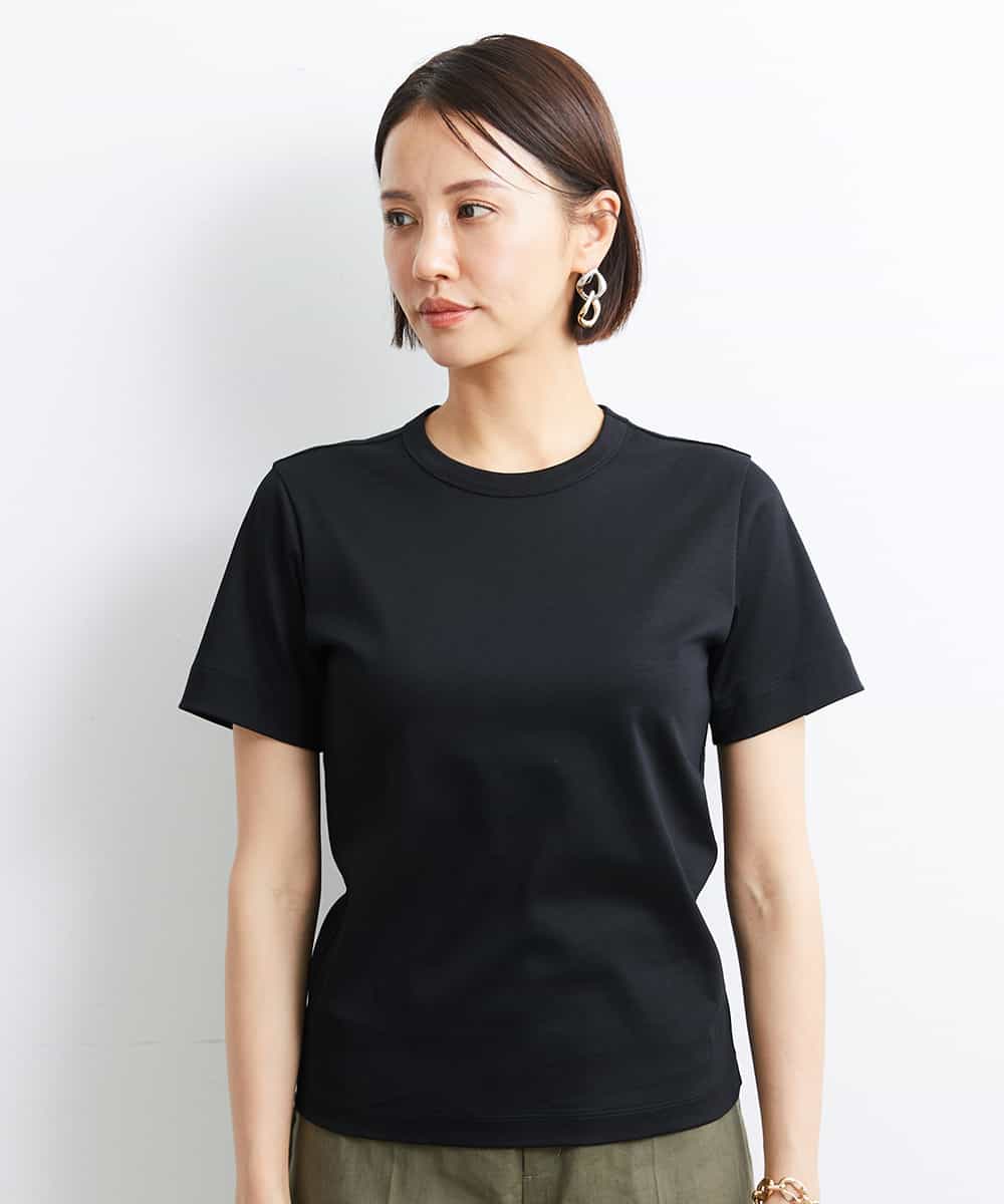 FMKJS40120 MICHEL KLEIN(ミッシェルクラン) [YURI KOBAYASHIコラボ]コットンスムースロゴTシャツ ホワイト(90)