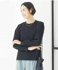 FMKJV28169 MICHEL KLEIN(ミッシェルクラン) ワンポイント刺繍ロングスリーブカットソー ライトカーキ(36)