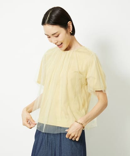 FMKJV29170 MICHEL KLEIN チュールTブラウス