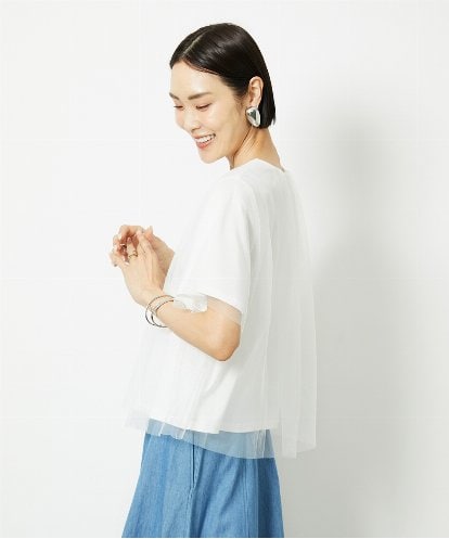 FMKJV29170 MICHEL KLEIN チュールTブラウス