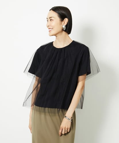 FMKJV29170 MICHEL KLEIN チュールTブラウス