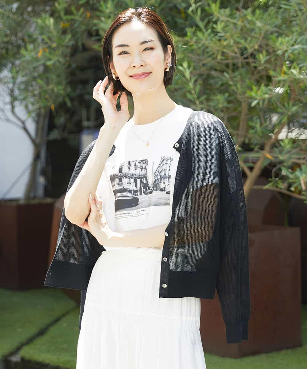 FMKJV40120 MICHEL KLEIN フォトプリントTシャツ（WEB限定カラー）
