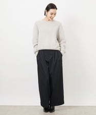 FMLAA01240 MICHEL KLEIN(ミッシェルクラン) ソフトタッチチノワイドパンツ(3サイズ展開) ダークグレー(93)