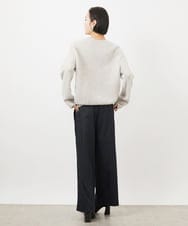 FMLAA01240 MICHEL KLEIN(ミッシェルクラン) ソフトタッチチノワイドパンツ(3サイズ展開) ダークグレー(93)