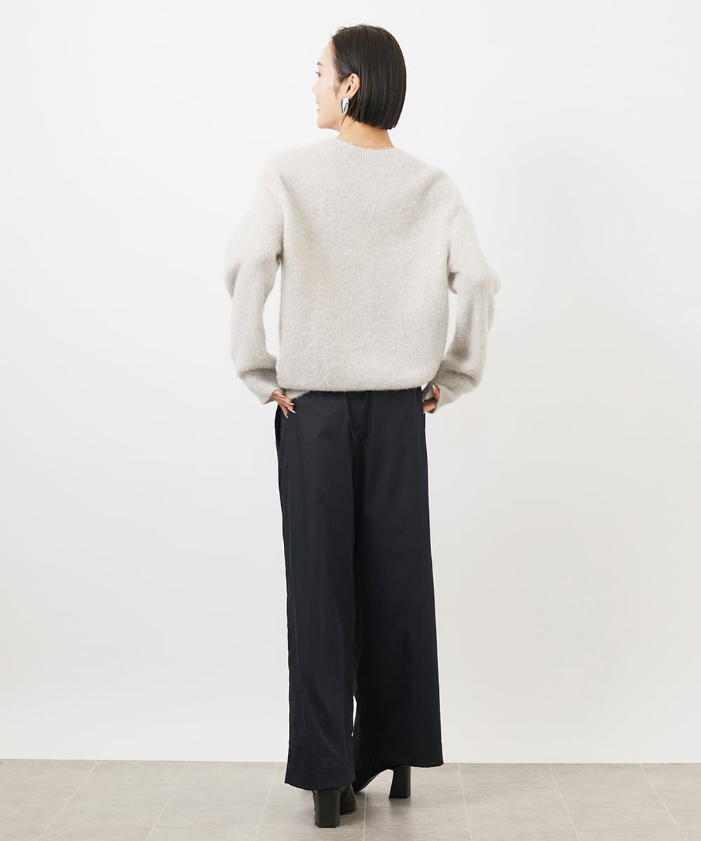 FMLAA01240 MICHEL KLEIN(ミッシェルクラン) ソフトタッチチノワイドパンツ(3サイズ展開) ダークグレー(93)