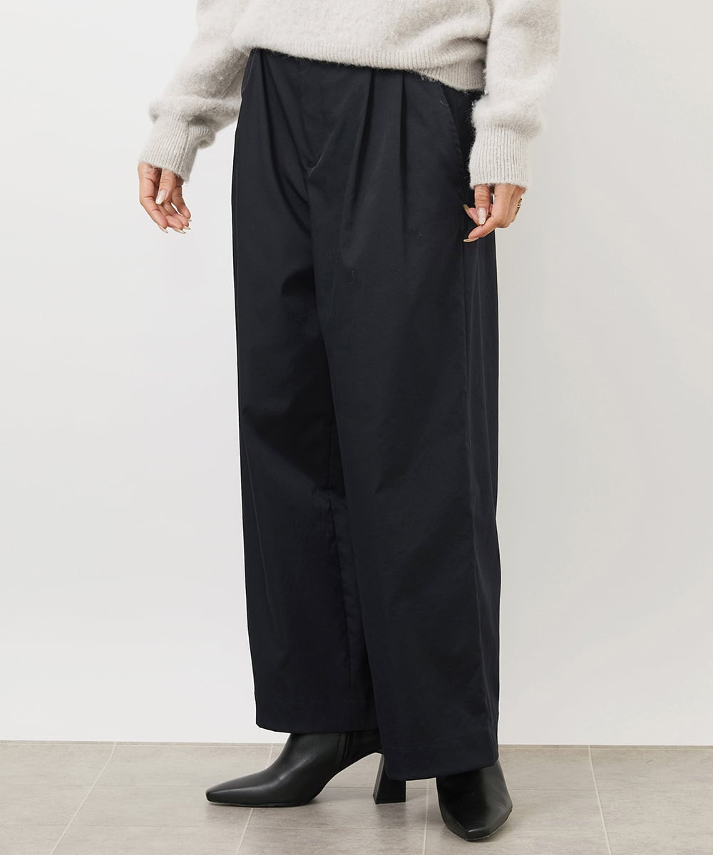 FMLAA01240 MICHEL KLEIN(ミッシェルクラン) ソフトタッチチノワイドパンツ(3サイズ展開) ダークグレー(93)