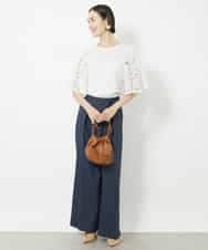 FMLAA03230 MICHEL KLEIN(ミッシェルクラン) デニムライクラップパンツ ネイビー(57)