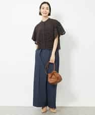 FMLAA03230 MICHEL KLEIN(ミッシェルクラン) デニムライクラップパンツ ネイビー(57)