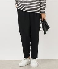 FMLAA04200 MICHEL KLEIN(ミッシェルクラン) ドライサテンテーパードパンツ ブラック(94)