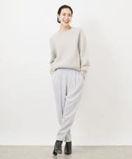 FMLAA04200 MICHEL KLEIN(ミッシェルクラン) ドライサテンテーパードパンツ ブラック(94)