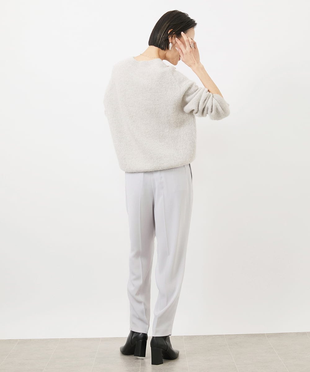 FMLAA04200 MICHEL KLEIN(ミッシェルクラン) ドライサテンテーパードパンツ ブラック(94)
