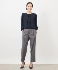 FMLAA05220 MICHEL KLEIN(ミッシェルクラン) ［セットアップ対応/洗える］ツイルストレッチパンツ ブラック