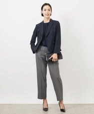 FMLAA05220 MICHEL KLEIN(ミッシェルクラン) ［セットアップ対応/洗える］ツイルストレッチパンツ ブラック