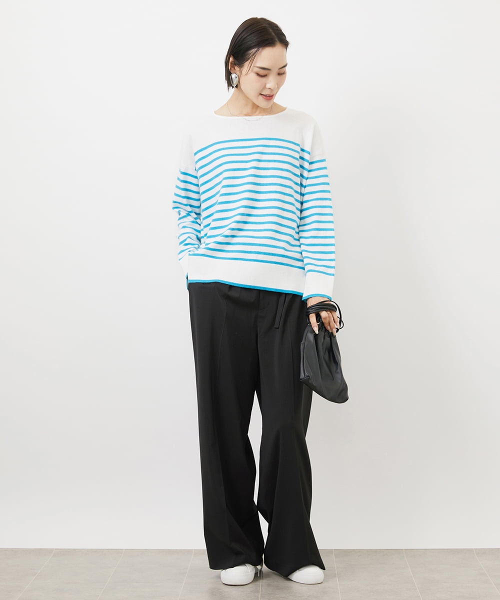 FMLAA05250 MICHEL KLEIN(ミッシェルクラン) [セットアップ対応]ドライタッチワイドパンツ ダークグレー(93)