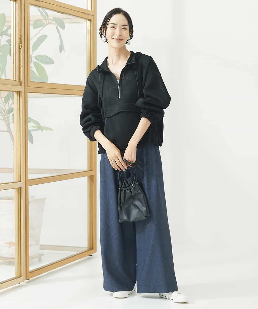 FMLAA06230 MICHEL KLEIN(ミッシェルクラン) デニムライクワイドパンツ(3サイズ展開) インディゴ(58)