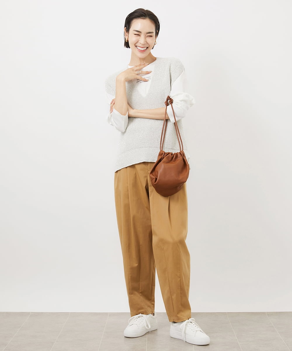 FMLAA07240 MICHEL KLEIN(ミッシェルクラン) ハイパワーストレッチバレルパンツ ブラック(94)