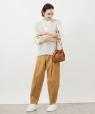 FMLAA07240 MICHEL KLEIN(ミッシェルクラン) ハイパワーストレッチバレルパンツ ブラック(94)