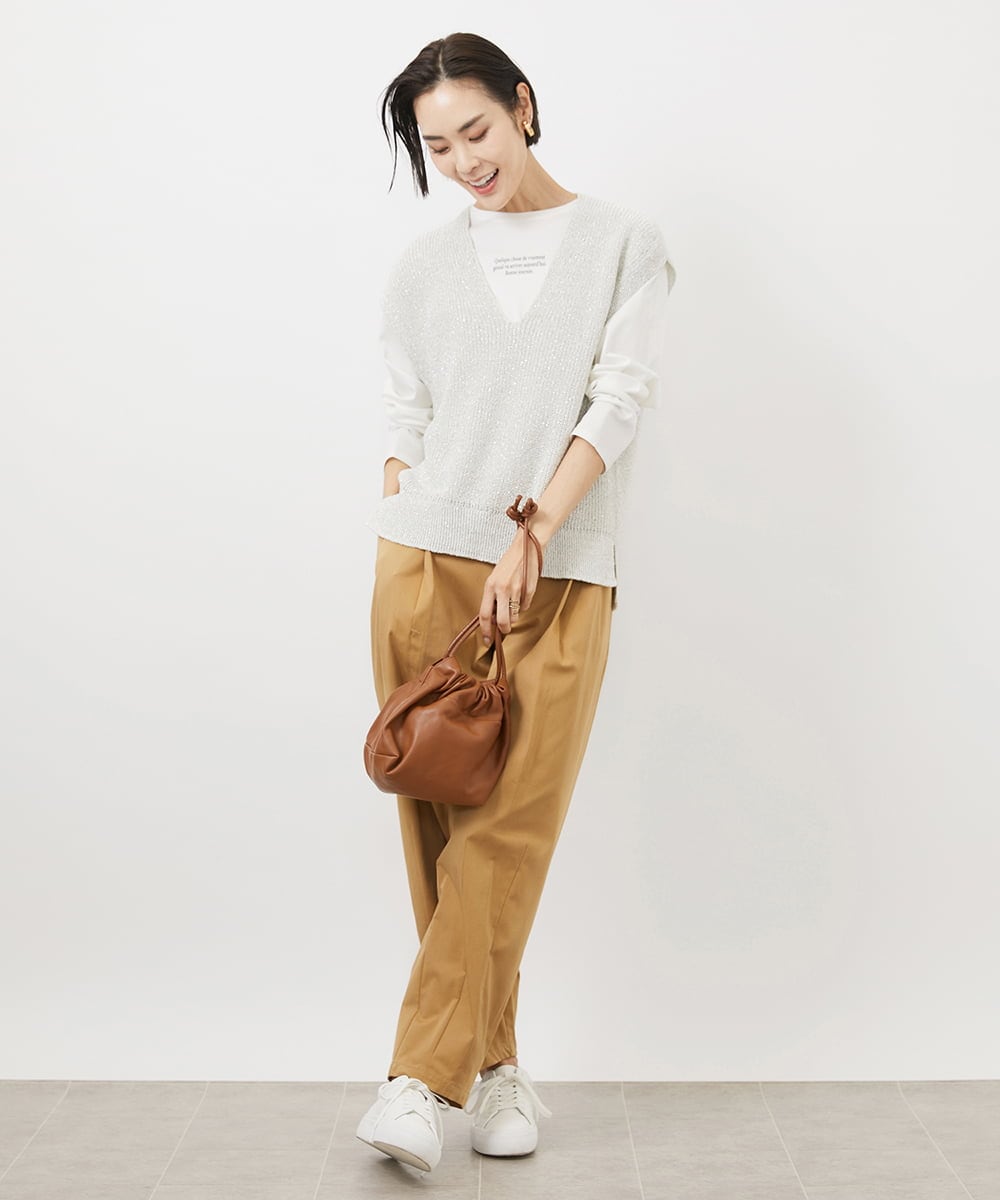 FMLAA07240 MICHEL KLEIN(ミッシェルクラン) ハイパワーストレッチバレルパンツ ブラック(94)