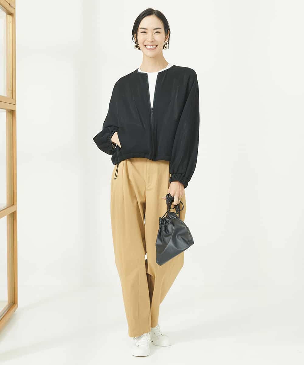 FMLAA07240 MICHEL KLEIN(ミッシェルクラン) ハイパワーストレッチバレルパンツ ブラック(94)