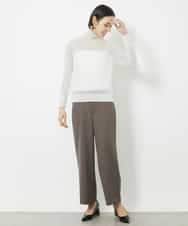 FMLAA10180 MICHEL KLEIN(ミッシェルクラン) [定番人気]ストレッチワイドパンツ ブラウン(87)