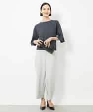 FMLAA10180 MICHEL KLEIN(ミッシェルクラン) [定番人気]ストレッチワイドパンツ ブラウン(87)