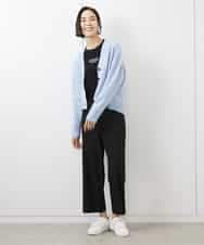 FMLAA30180 MICHEL KLEIN(ミッシェルクラン) ［定番人気/新色追加］裏起毛ワイドクロップドパンツ(機能素材) ブラウン