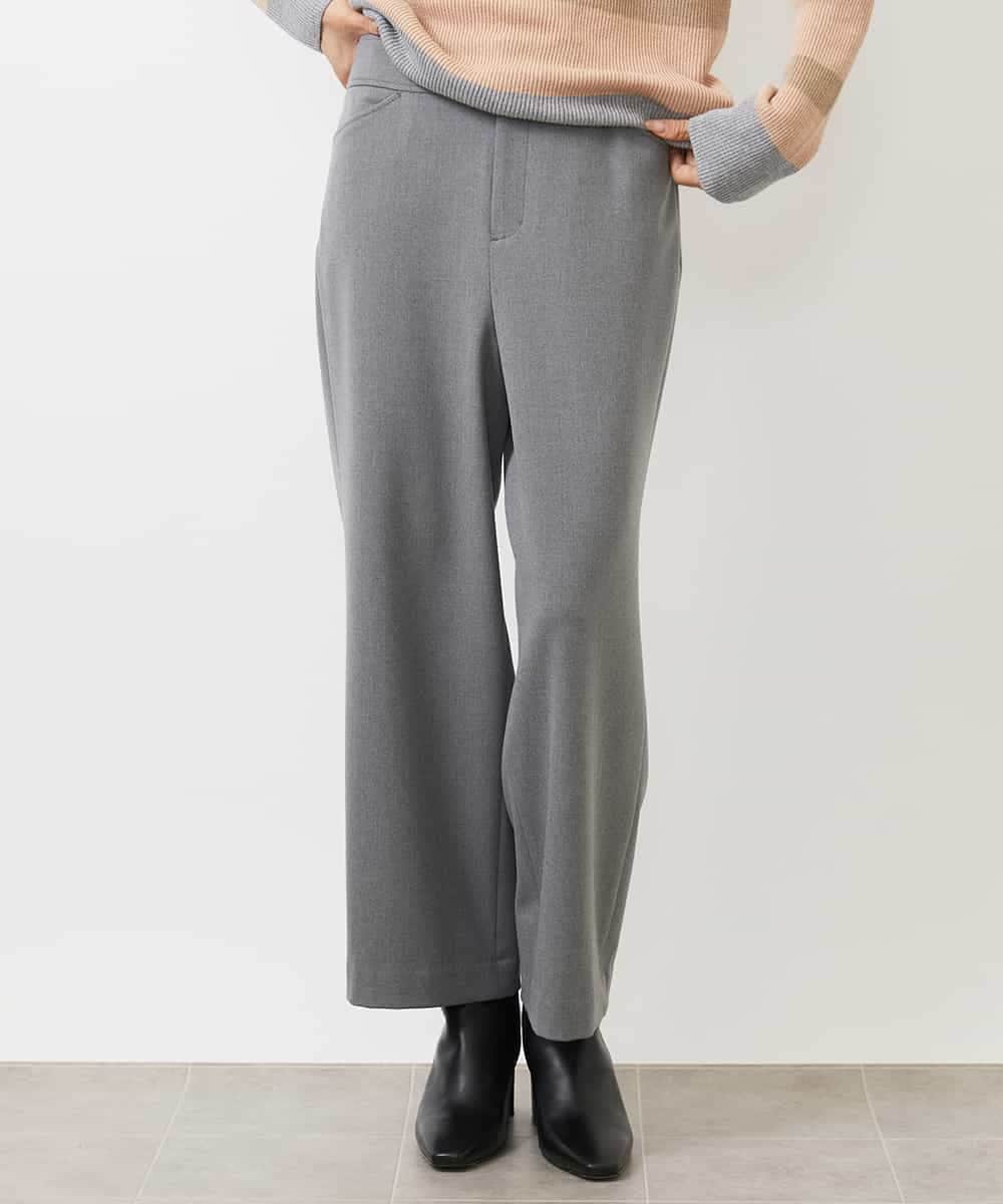 FMLAA30180 MICHEL KLEIN(ミッシェルクラン) ［定番人気/新色追加］裏起毛ワイドクロップドパンツ(機能素材) ブラウン