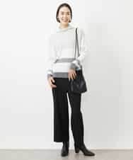 FMLAA30180 MICHEL KLEIN(ミッシェルクラン) ［定番人気/新色追加］裏起毛ワイドクロップドパンツ(機能素材) ブラウン