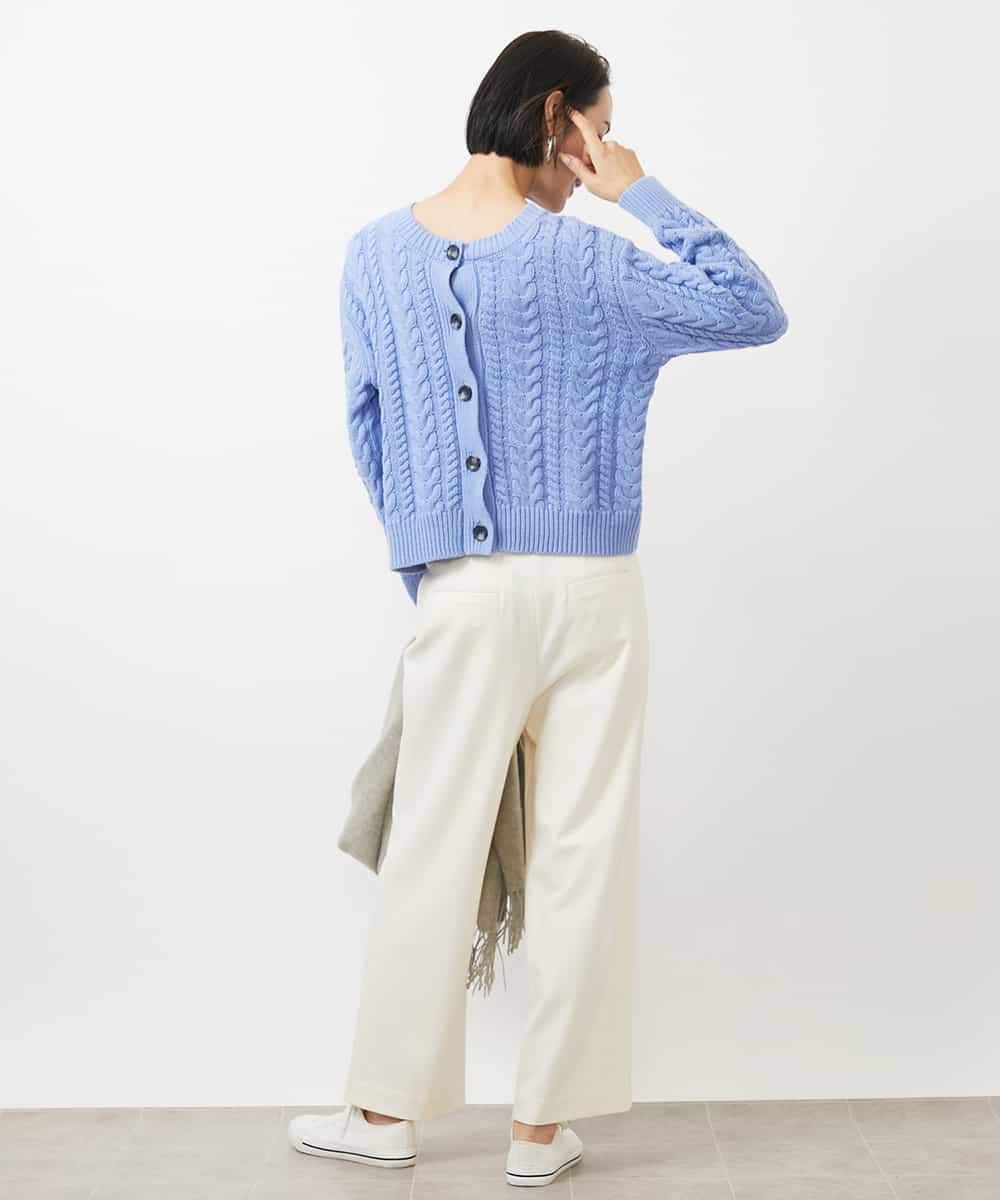 FMLAA30180 MICHEL KLEIN(ミッシェルクラン) ［定番人気/新色追加］裏起毛ワイドクロップドパンツ(機能素材) ブラウン