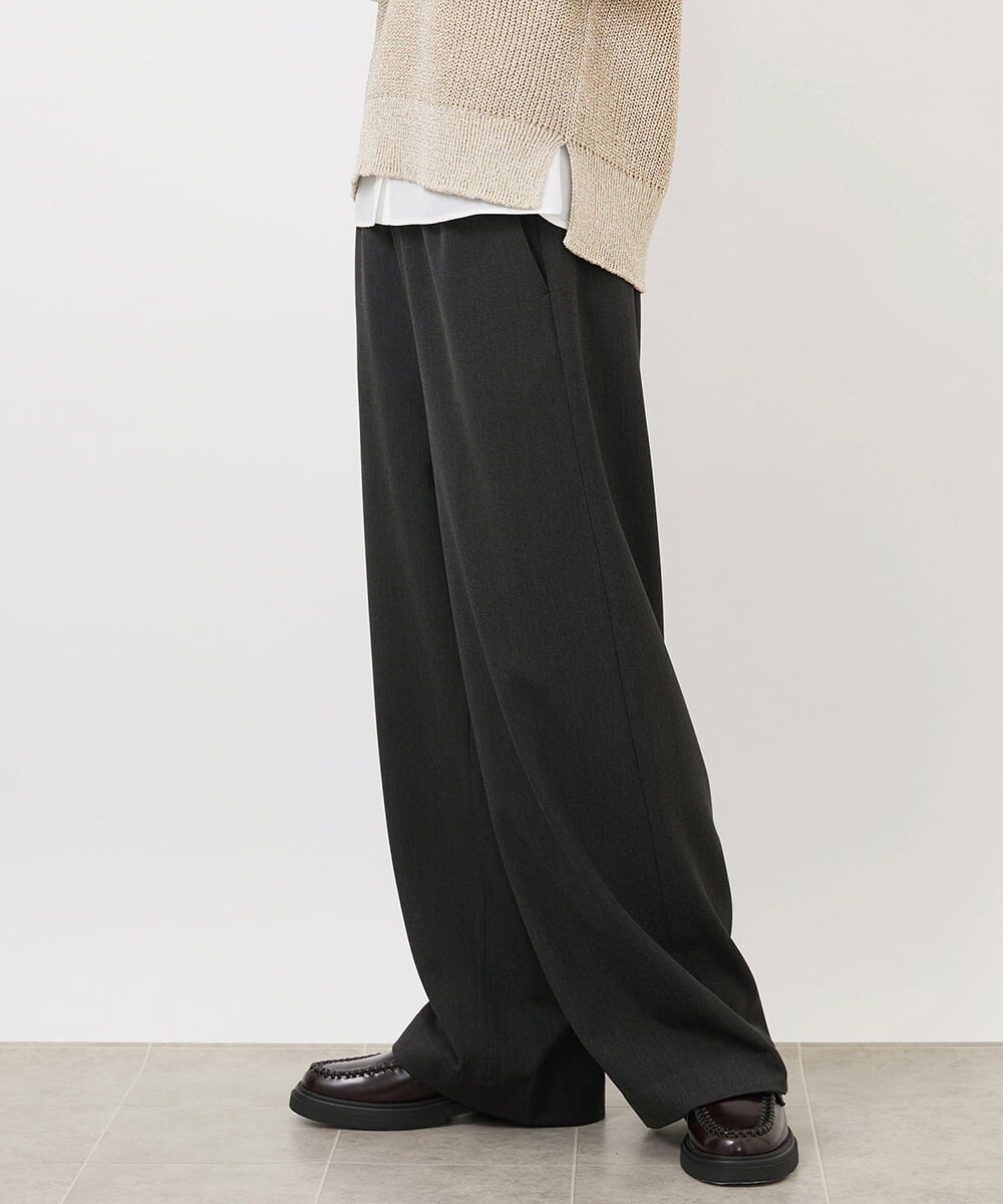 FMLAA60220 MICHEL KLEIN(ミッシェルクラン) [WEB限定]裏起毛ワイドパンツ ネイビー