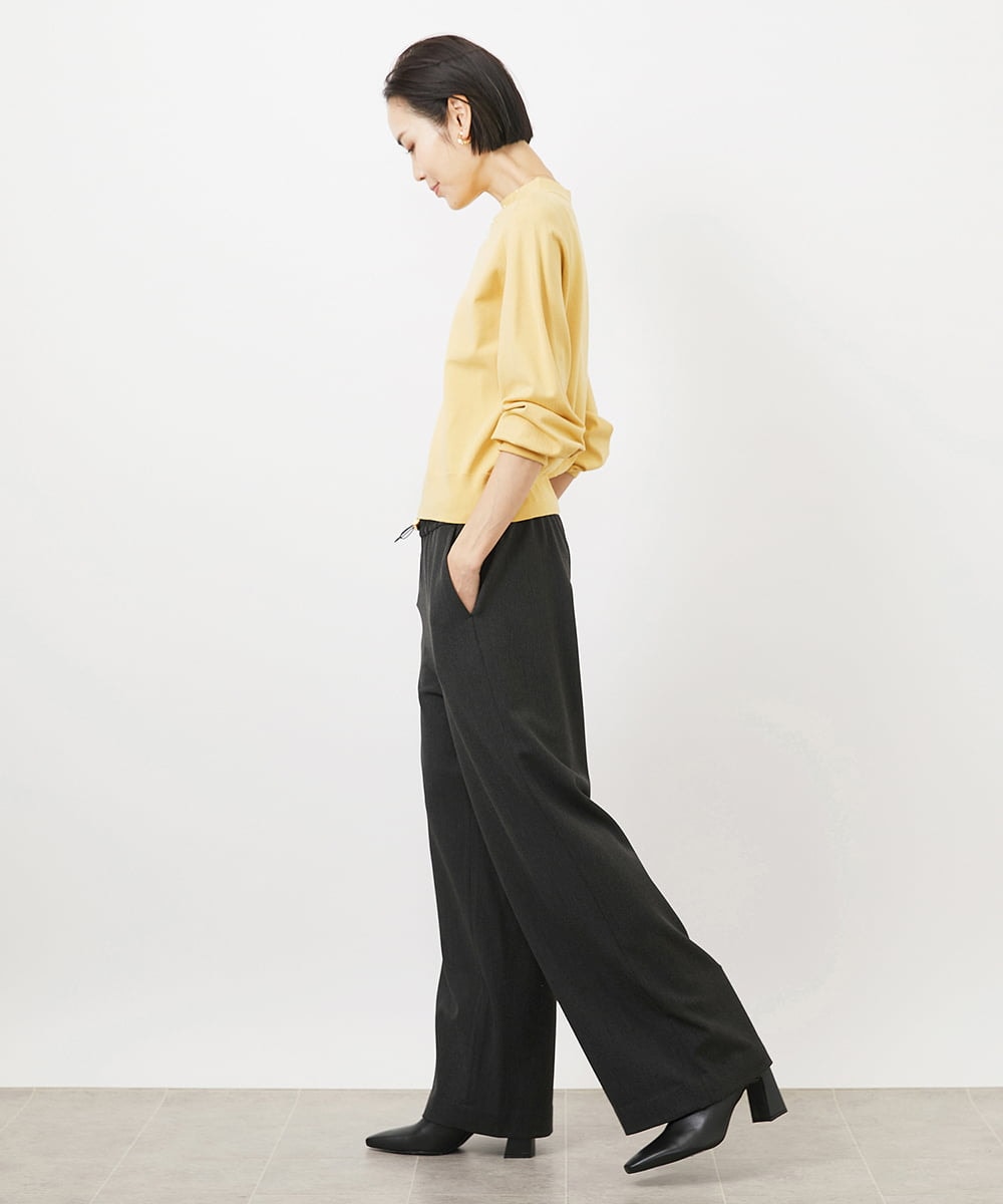 FMLAA60220 MICHEL KLEIN(ミッシェルクラン) [WEB限定]裏起毛ワイドパンツ ネイビー