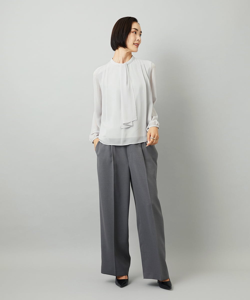 FMLAD10230 MICHEL KLEIN(ミッシェルクラン) コージーワイドパンツ ネイビー